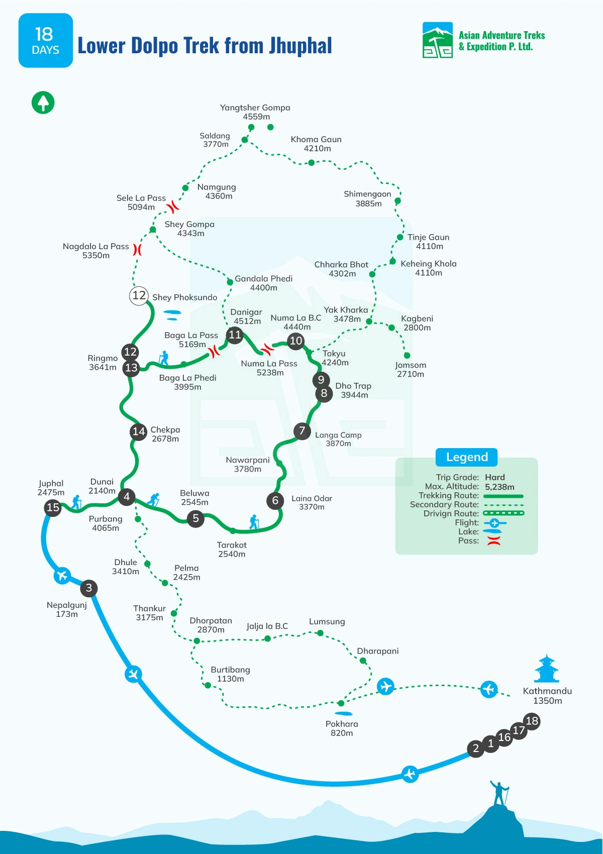 map of lower-dolpo-trek-from-jhuphal